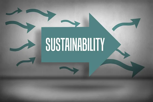 Sustainability against arrows pointing — Stock Photo, Image