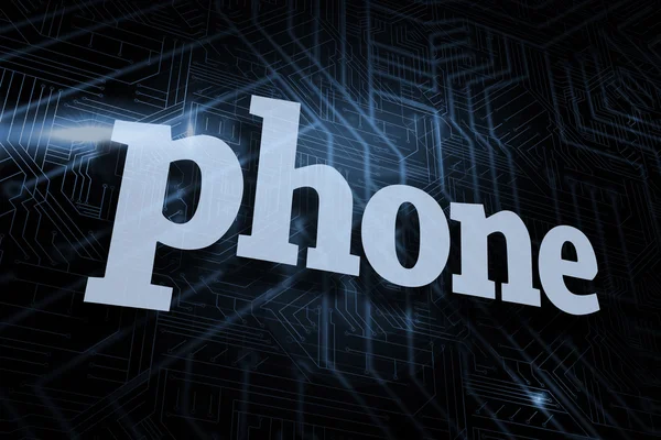 Futurisztikus fekete háttér ellenében telefon — Stock Fotó
