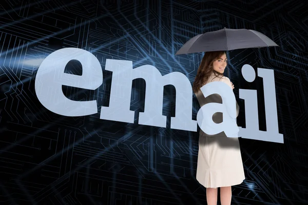 Businesswoman behind the word email — Stock Photo, Image