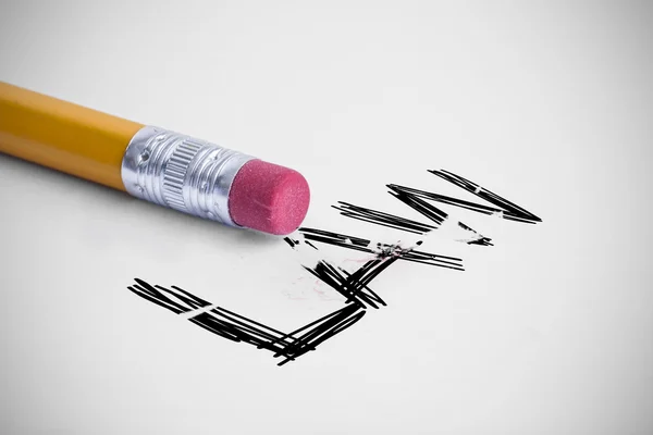 Lag mot penna med ett suddgummi — Stockfoto