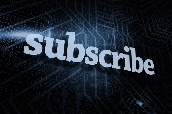 Subscribe against futuristic black and blue background — Stock Photo, Image