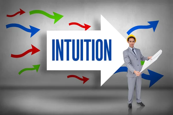 Intuition against arrows pointing — Stock Photo, Image