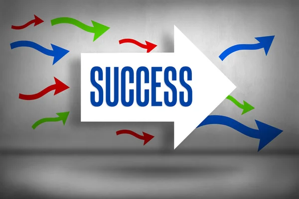 Success -  against arrows pointing — Stock Photo, Image