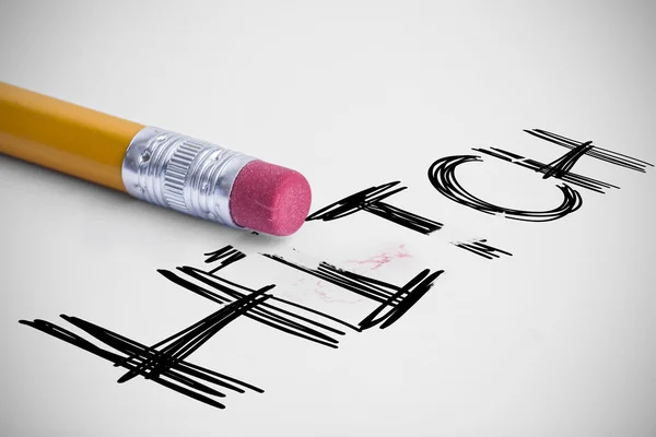 Hitch against pencil with an eraser — Stock Photo, Image