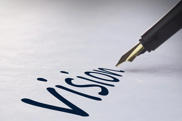 Fountain pen writing - Vision — Stock Photo, Image