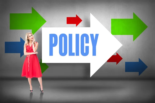 Policy - against arrows pointing — Stock Photo, Image