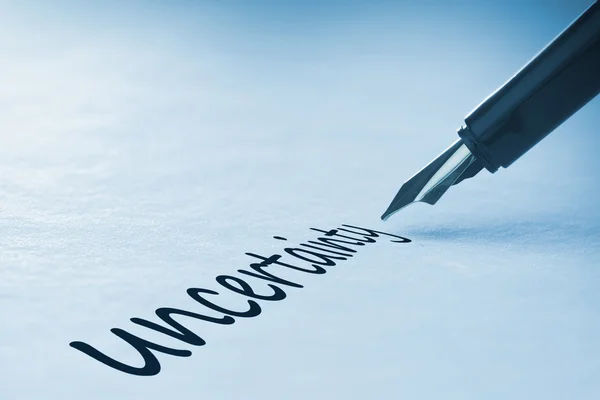 Fountain pen writing - Uncertainty — Stock Photo, Image