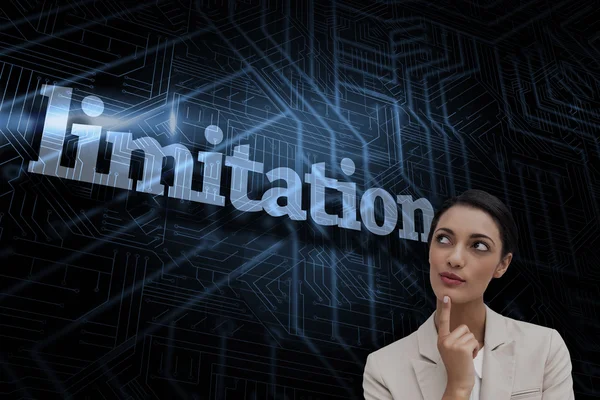 Word limitations and smiling businesswoman — Stock Photo, Image