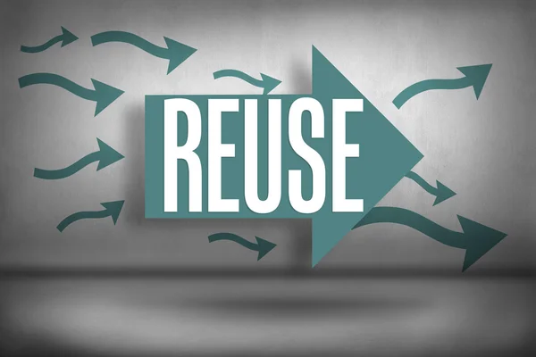 Reuse - against arrows pointing — Stock Photo, Image