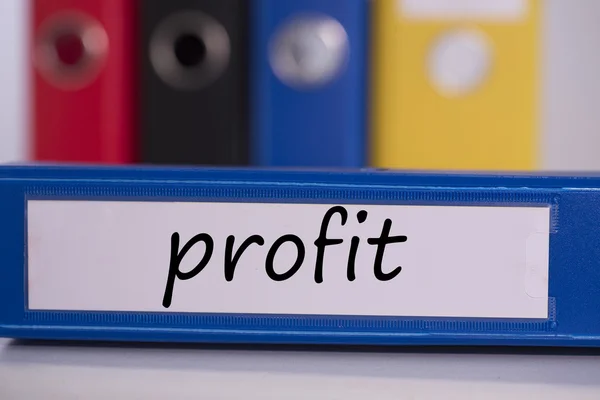 Profit on blue business binder — Stock Photo, Image
