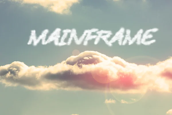 Mainframe - against bright blue sky with cloud — Stock Photo, Image