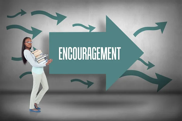Encouragement against arrows pointing — Stock Photo, Image