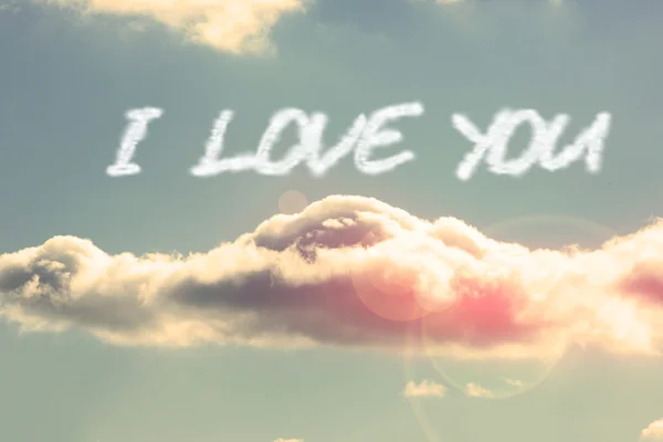 I love you - against bright blue sky with cloud — Stock Photo, Image