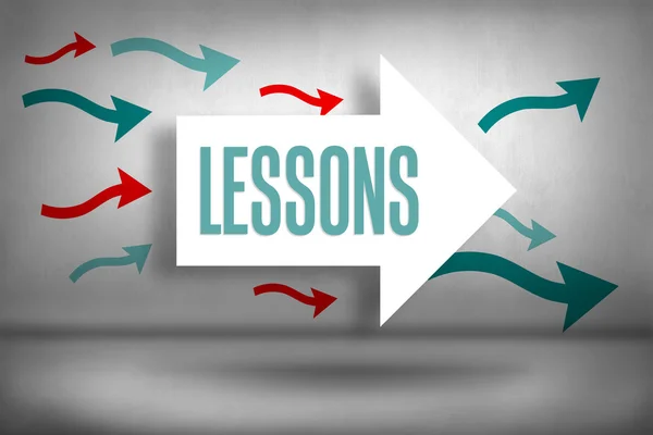 Lessons - against arrows pointing — Stock Photo, Image