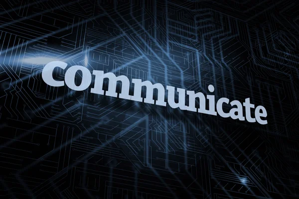 Communicate against futuristic black background — Stock Photo, Image