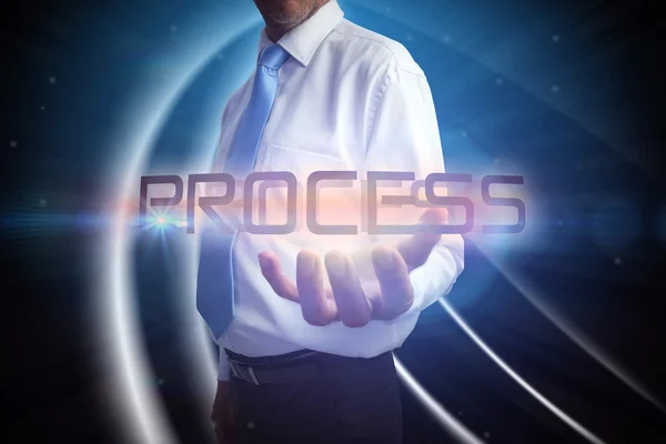 Businessman presenting the word - process — Stockfoto