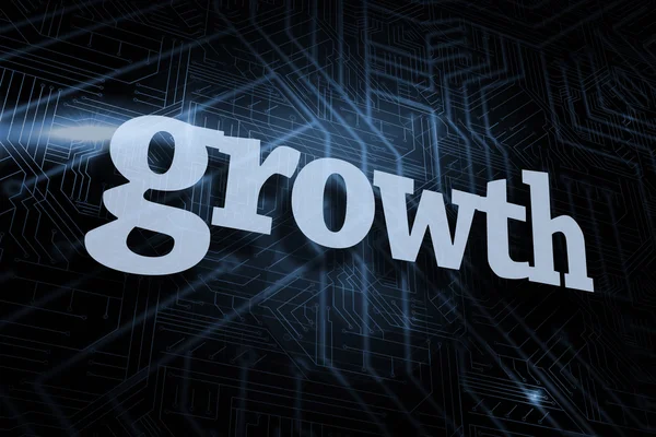 Growth against futuristic black and blue background — Stock Photo, Image