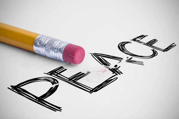 Peace against pencil with an eraser — Stock Photo, Image