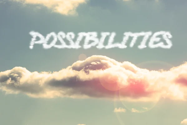 Possibilities - against bright blue sky with cloud — Stock Photo, Image