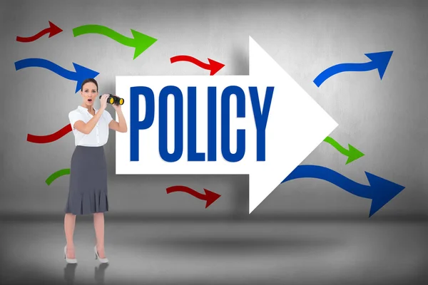 Policy - against arrows pointing — Stock Photo, Image