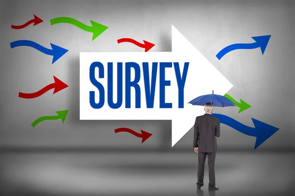 Survey - against arrows pointing — Stock Photo, Image