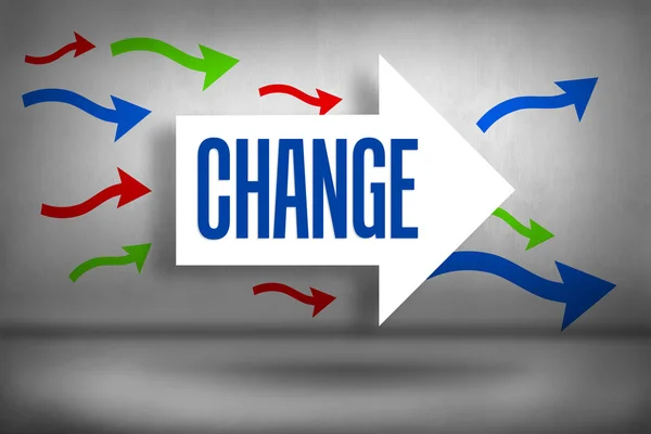 Change - against arrows pointing — Stock Photo, Image