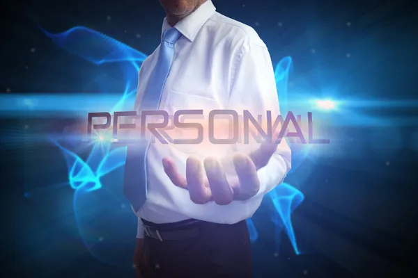 Affärsman presentera ordet - personliga — Stockfoto