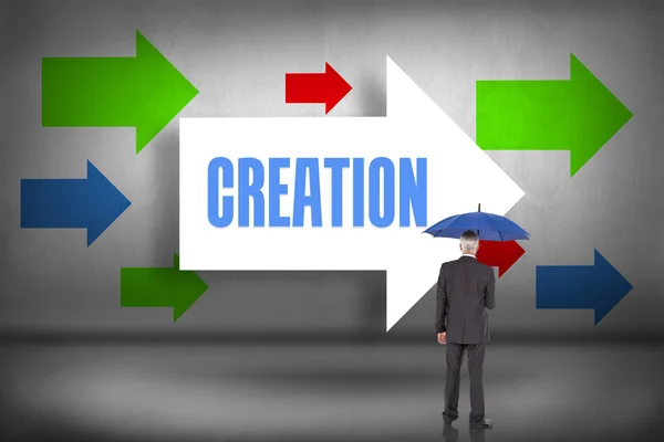 Creation - against arrows pointing — Stock Photo, Image