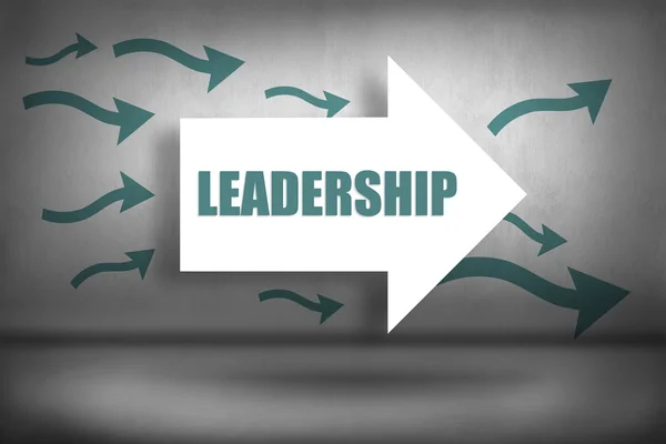 Leadership against arrows pointing — Stock Photo, Image