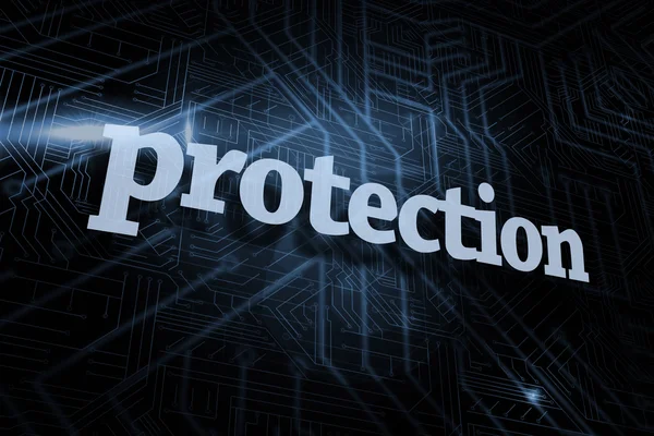 Protection against futuristic black and blue background — Stock Photo, Image