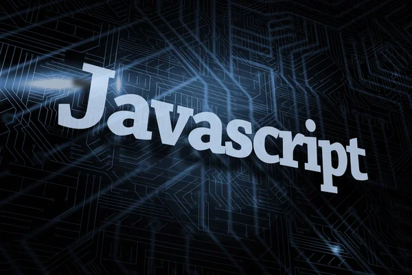 Javascript - against futuristic black and blue background — Stock Photo, Image