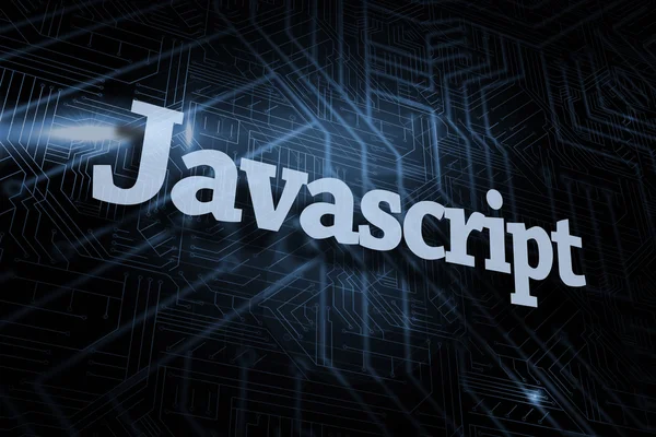 Javascript - на футуристическом черно-синем фоне — стоковое фото