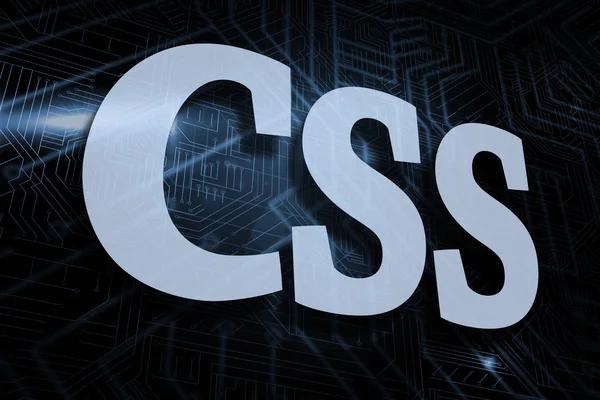 CSS - на футуристическом черно-синем фоне — стоковое фото