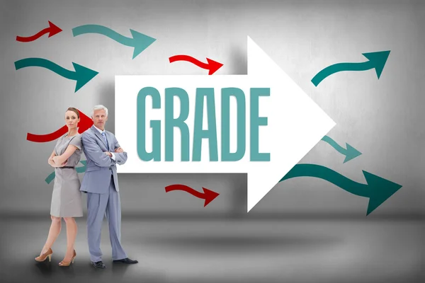 Grade against arrows pointing — Stock Photo, Image