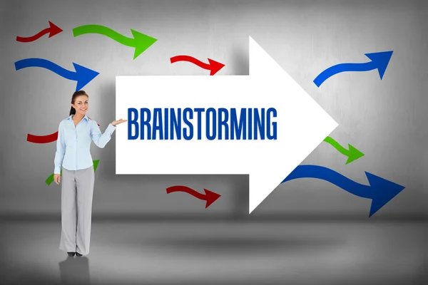 "brainstorming" κατά βέλη που δείχνουν — Φωτογραφία Αρχείου