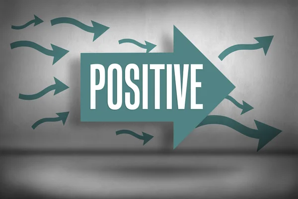 Positive - against arrows pointing — Stock Photo, Image