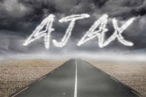 The word ATAX against road leading out to the horizon — Stock Photo, Image