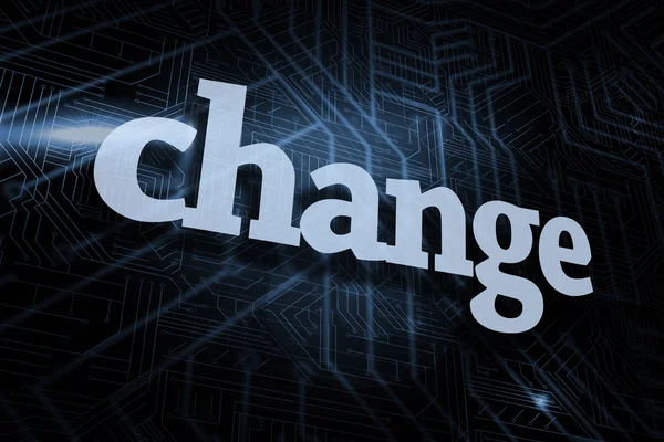 Change against futuristic black and blue background — Stock Photo, Image