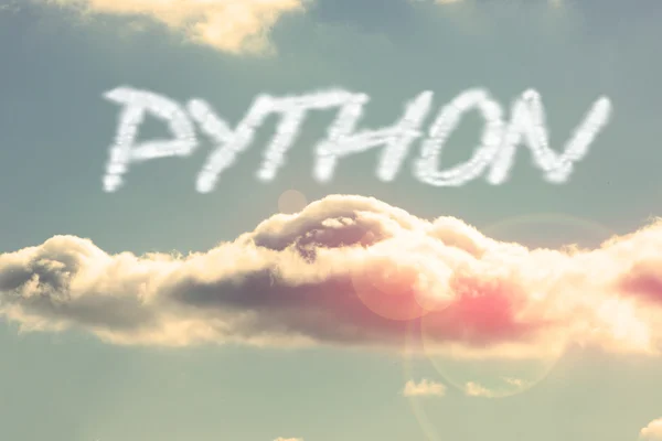 Python - przeciw jasne błękitne niebo chmury — Zdjęcie stockowe