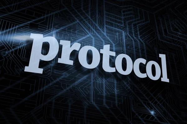 Protocol against futuristic black background — Stock Photo, Image