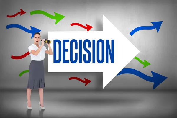 Decision - against arrows pointing — Stock Photo, Image