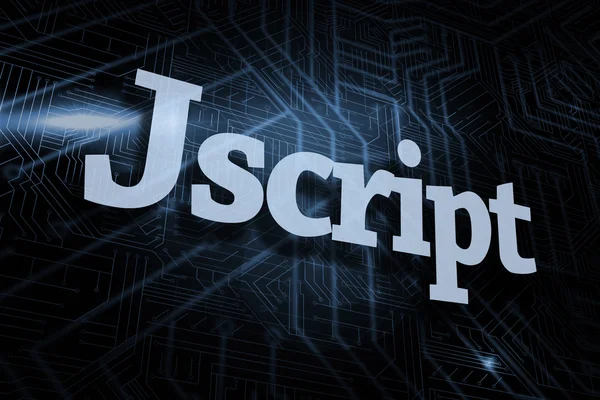 Jscript - against futuristic black and blue background — Stock Photo, Image