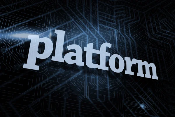 Plattform vor futuristischem schwarzen Hintergrund — Stockfoto