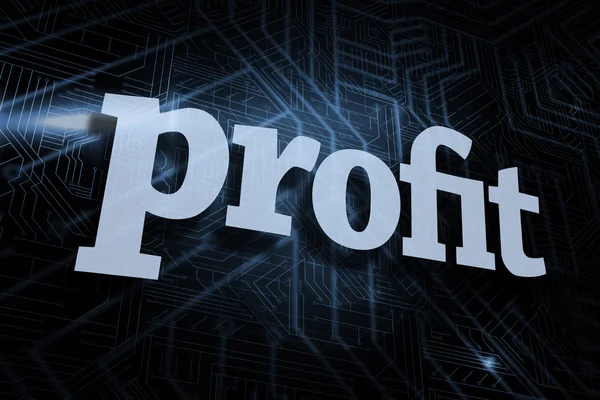 Profit against futuristic black and blue background — Stock Photo, Image