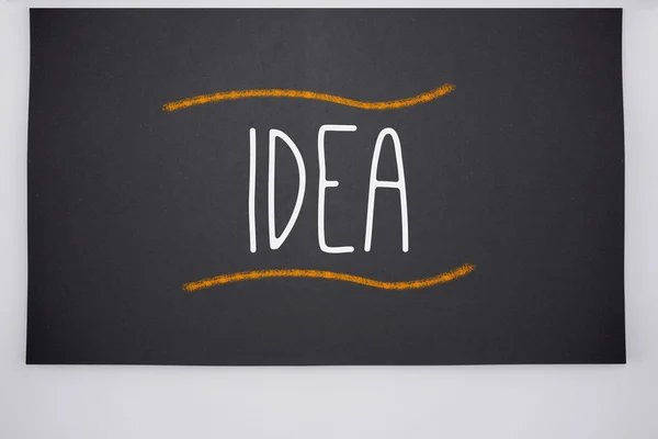 Idea written on big blackboard — Stock Photo, Image