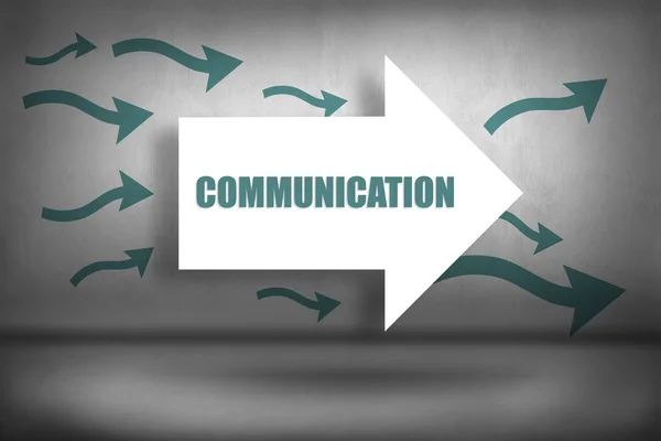 Communication against arrows pointing — Stock Photo, Image