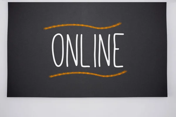 Online written on big blackboard — Stock Photo, Image