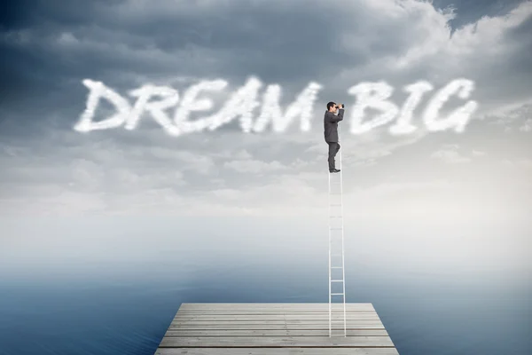 Sign - dream big and businessman — Stock Photo, Image