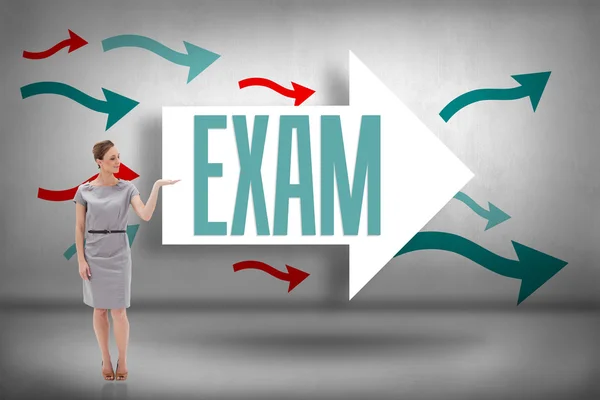 Exam against arrows pointing — Stock Photo, Image