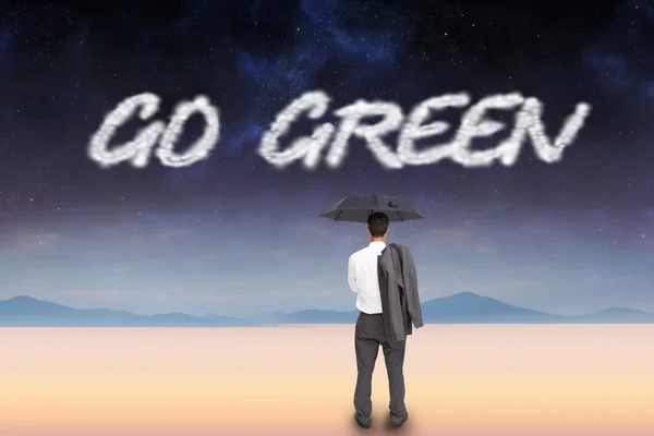 Word - go green and businessman — Stock Photo, Image